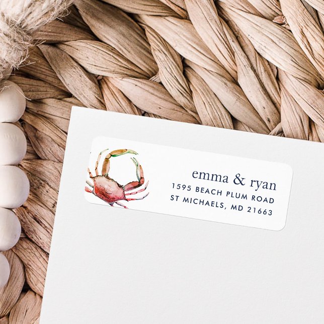 Red Crab | Nautisk Returadress Etikett (Skapare uppladdad)