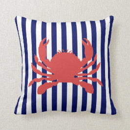 Red Crab och Navy Rand Kudde