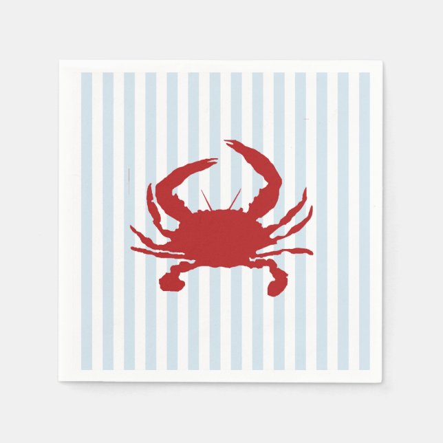 Red Crab Painting Nautical Rand Pappersservett (Framsidan)