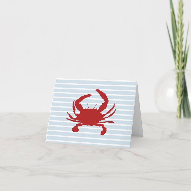 Red Crab Painting Rand Nautical Tack Kort (Framsida)