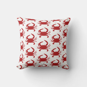 Red Crab Painting Silhouette Beach Pillow Kudde