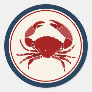 Red Crab Runt Klistermärke