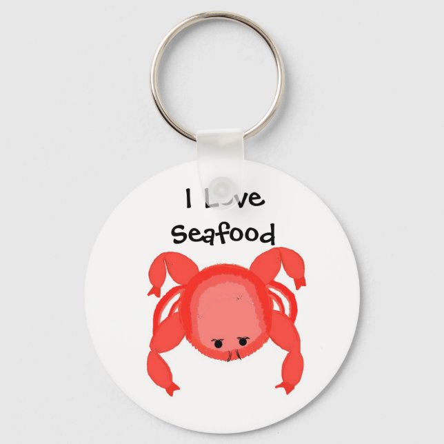 Red Crab Seafood Design Nyckelring (Framsida)