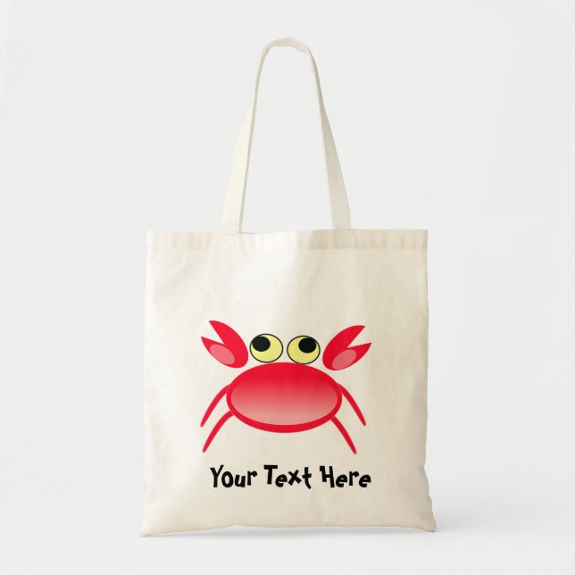 Red Crab Tote Bag Tygkasse (Framsidan)