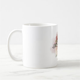 Red Cream Floral Kaffemugg