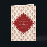 Red Cream Ikat Alla i en indisk Bröllop Inbjudan<br><div class="desc">Förbluffa dina gäster med den här eleganten i en indisk bröllopsinbjudning med elegant ikat mönster-bakgrund och modern typografi med QR-kod för onlinens OSA. Lägg bara till din händelseinformation på den här lättåtkomliga mallen och lägg till det här kortet med dina favoritfoton för att göra det till en inbjudan av typen...</div>
