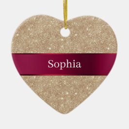Red Cream Leopard Animal Print Christmas Julgransprydnad Keramik