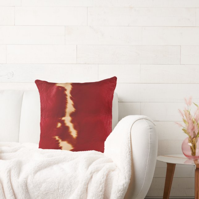 Red Cream Southwest Cowhide Kudde (Soffa)