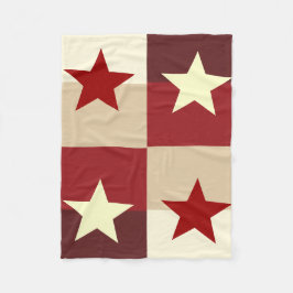Red & Cream Star Quilted Fleecefilt