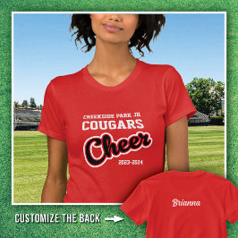 Red Creekside Park Cougars Cheer 2023-2024 T Shirt