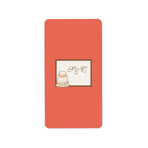 Red/Creme Bröllop Cake Miniature Candy Wrapper Adressetikett