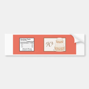 Red/Creme Bröllop Cake Vattenflaska Label Bildekal