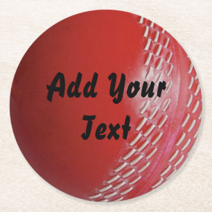Red Cricket Boll Sports-anpassning Underlägg Papper Rund