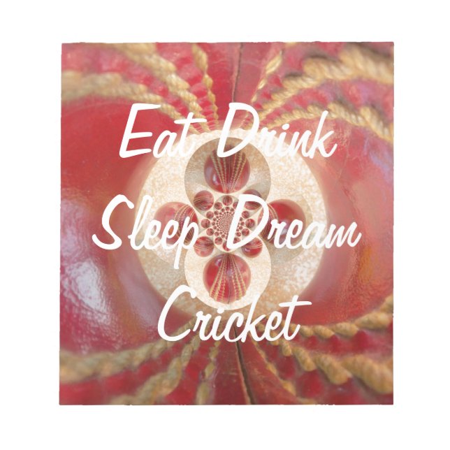 Red Cricket bollar design Anteckningsblock (Framsida)