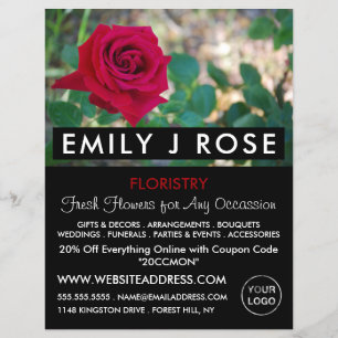 Red Crimson Ro, Floristry Advertising Flyer