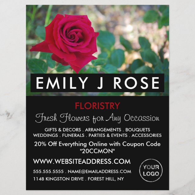 Red Crimson Ro, Floristry Advertising Flyer (Framsidan)
