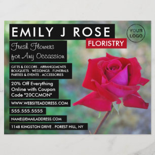 Red Crimson Ro, Floristry Advertising Flyer