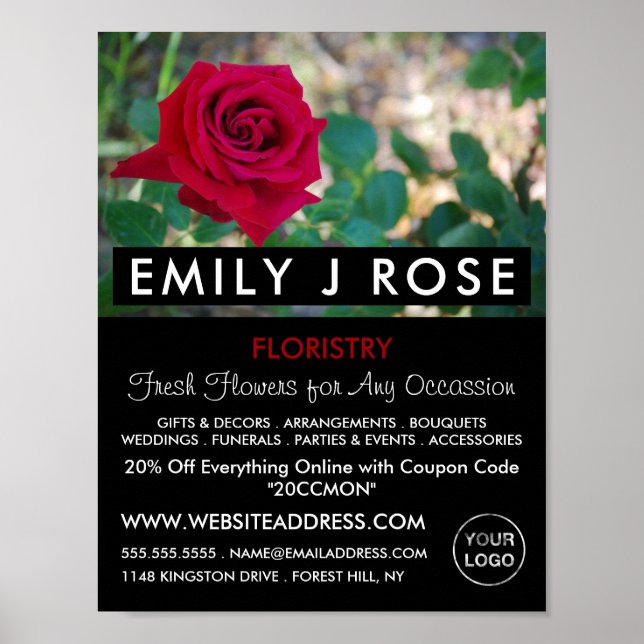 Red Crimson Ro, Floristry Advertising Poster (Framsidan)