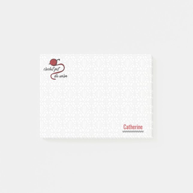 Red Crochet Fast, Die Warm Post-it Block (Framsida)