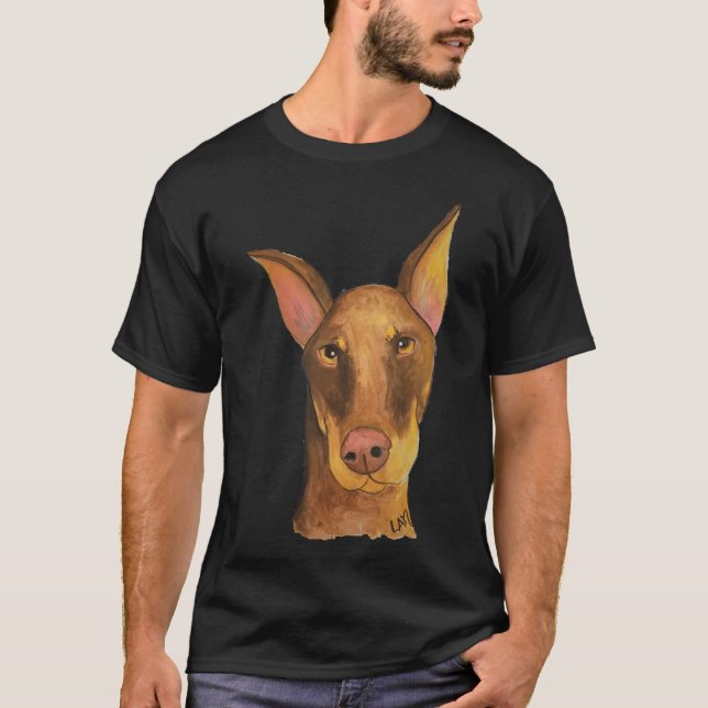Red Crop Doberman T Shirt (Framsida)