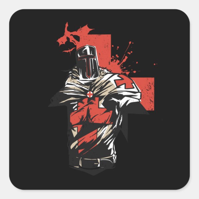 Red Cross Knight Fyrkantigt Klistermärke (Framsida)