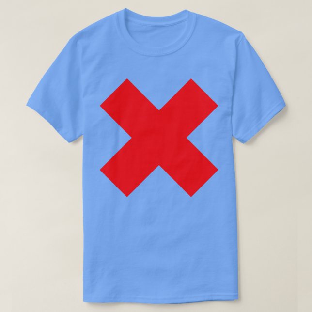 RED CROSS ON BLACK T SHIRT (Design framsida)