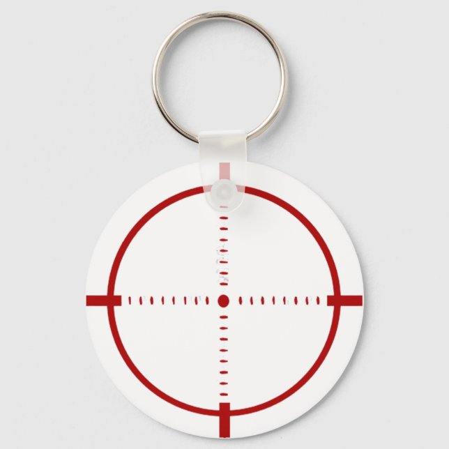 Red Crosshair Target Button  Nyckelring (Framsida)