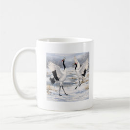 Red-crowned Cranes in Winter Kaffemugg