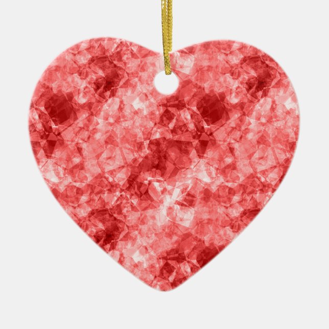 Red Crumged Struktur Julgransprydnad Keramik (Framsidan)