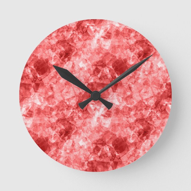 Red Crumged Struktur Rund Klocka (Framsida)