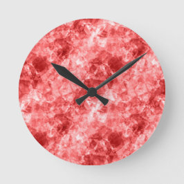 Red Crumged Struktur Rund Klocka