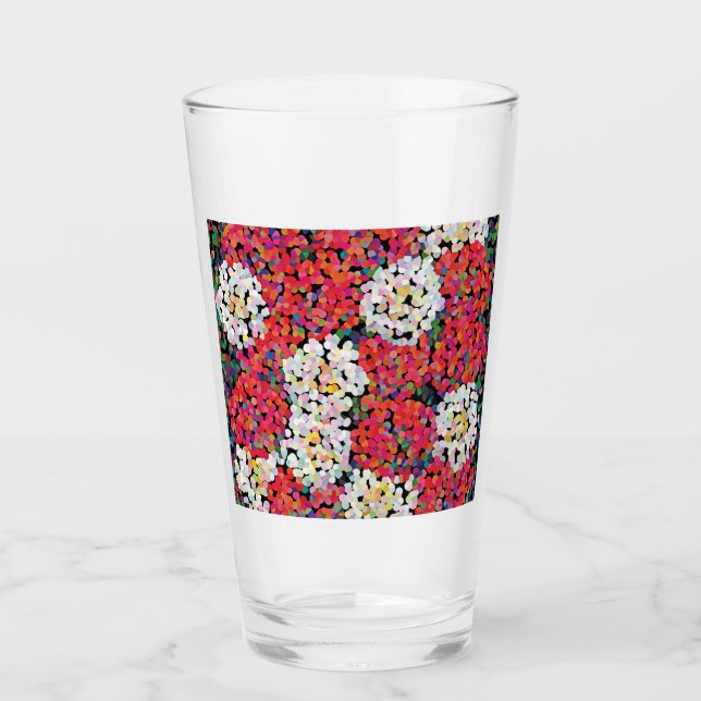 Red Crystal Blommigt Blooms Glaskopp (Framsida)