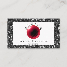 Red Crystal Boll och Obsidian Fortune Telling Visitkort