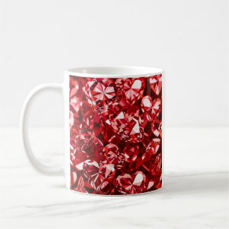 Red Crystal Diamond Hearts Kaffemugg