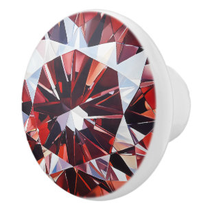 Red Crystal Diamond Patter Knopp
