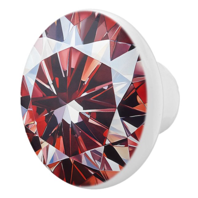Red Crystal Diamond Patter Knopp (Höger)