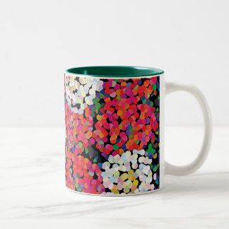  Red Crystal Floral Blooms Två-Tonad Mugg