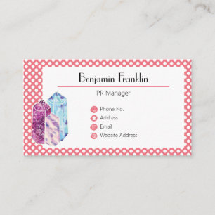 Red Crystal Party Elegant Minimalist Visitkort