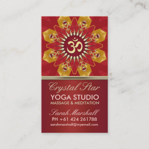 Red Crystal Star Yoga Studio Affärskort Visitkort