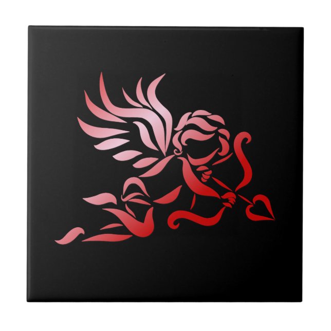 Red Cupid med Bow och Prow Kakelplatta (Framsidan)
