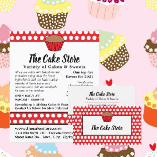 Red Cupkaka & Polka Dot, Cake Store Advertising Reklamblad