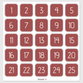 Red Customizable Square Number Stickers  Klistermärken