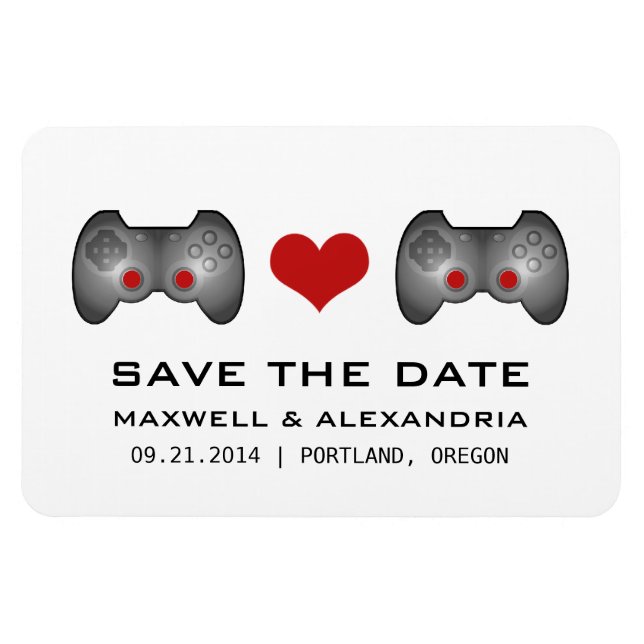 Red Cute Gamer Spara datum magneter (Horisontell)