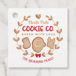 Red Cute Gingertea-utbytet av julkakor Gåvor Etiketter