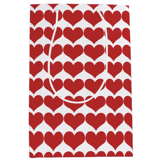 Red Cute Hearts Mönster Gift Bag (Framsidan)
