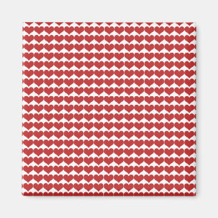 Red Cute Hearts Mönster Magnet
