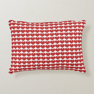 Red Cute Hearts Mönster Pillow Prydnadskudde
