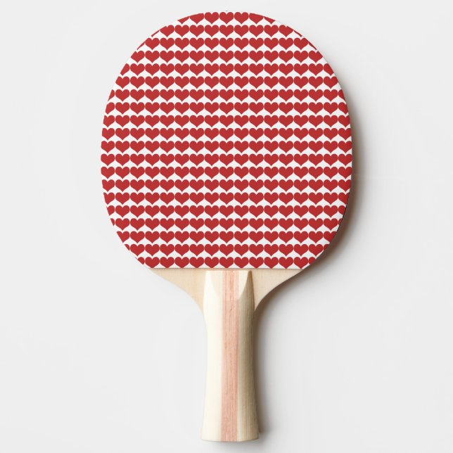 Red Cute Hearts Mönster Ping Pong Paddle Pingisracket (Framsidan)