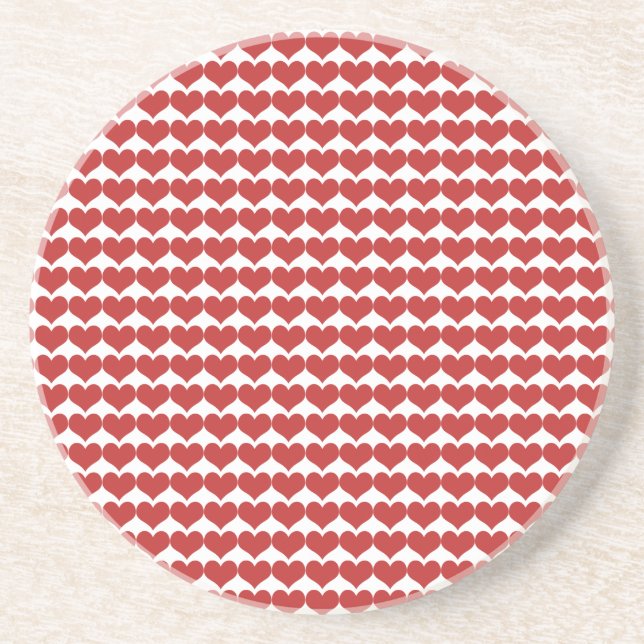 Red Cute Hearts Mönster Underlägg (Framsidan)