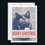 Red Cute Meowy jul Pet Photo Flat Cards Julkort<br><div class="desc">Dessa "Meowy-jul"-helgdagskort är festliga,  snyggt och perfekt för denna julsäsong!</div>
